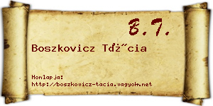 Boszkovicz Tácia névjegykártya